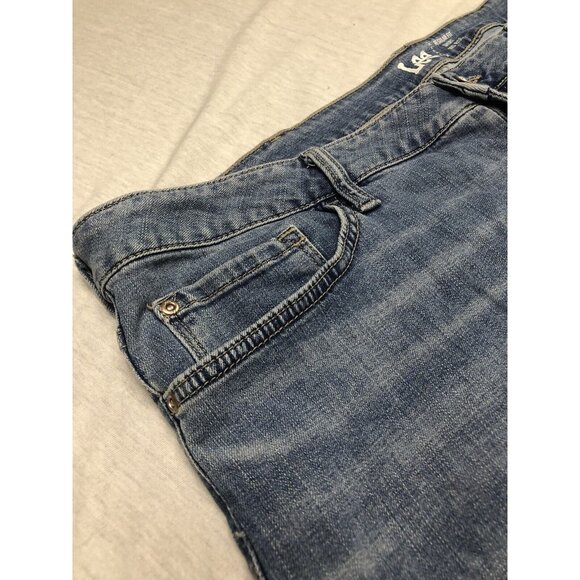 Lee Denim Shorts Regular Fit Mid Rise Size Medium Pockets Zipper Button Blue - Picture 3 of 9